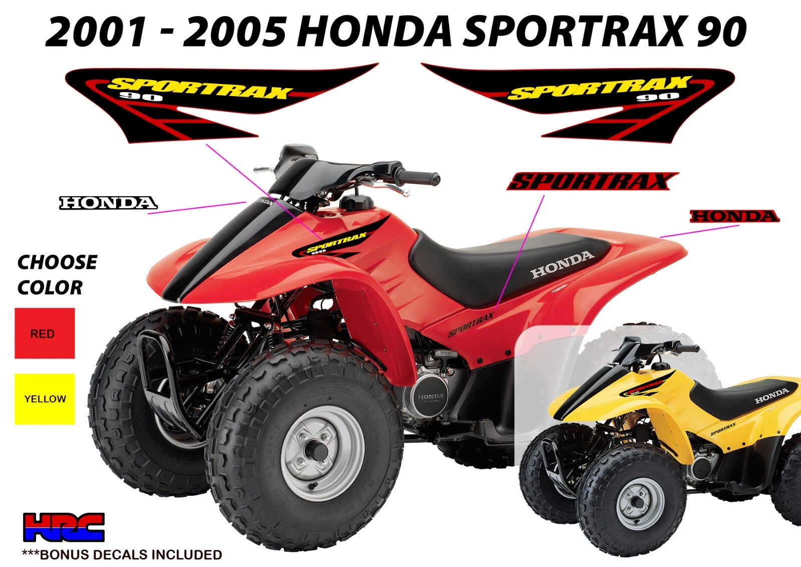 2001-2005 Honda TRX90 SPORTRAX Decal Sticker OEM kit Plastic 90 EX Mark Quad