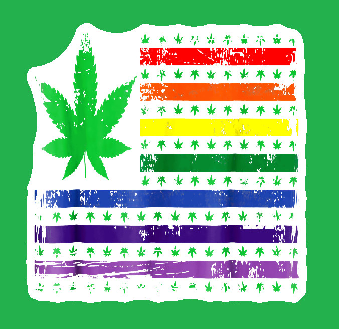 Rainbow Joint Flag UV Safe 420 Decal Sticker Weatherproof LGBTQ Pride Sticker