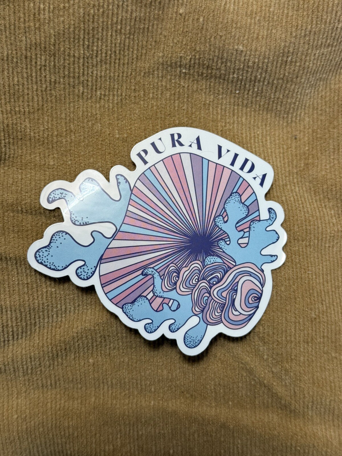 Pura Vida coral sticker