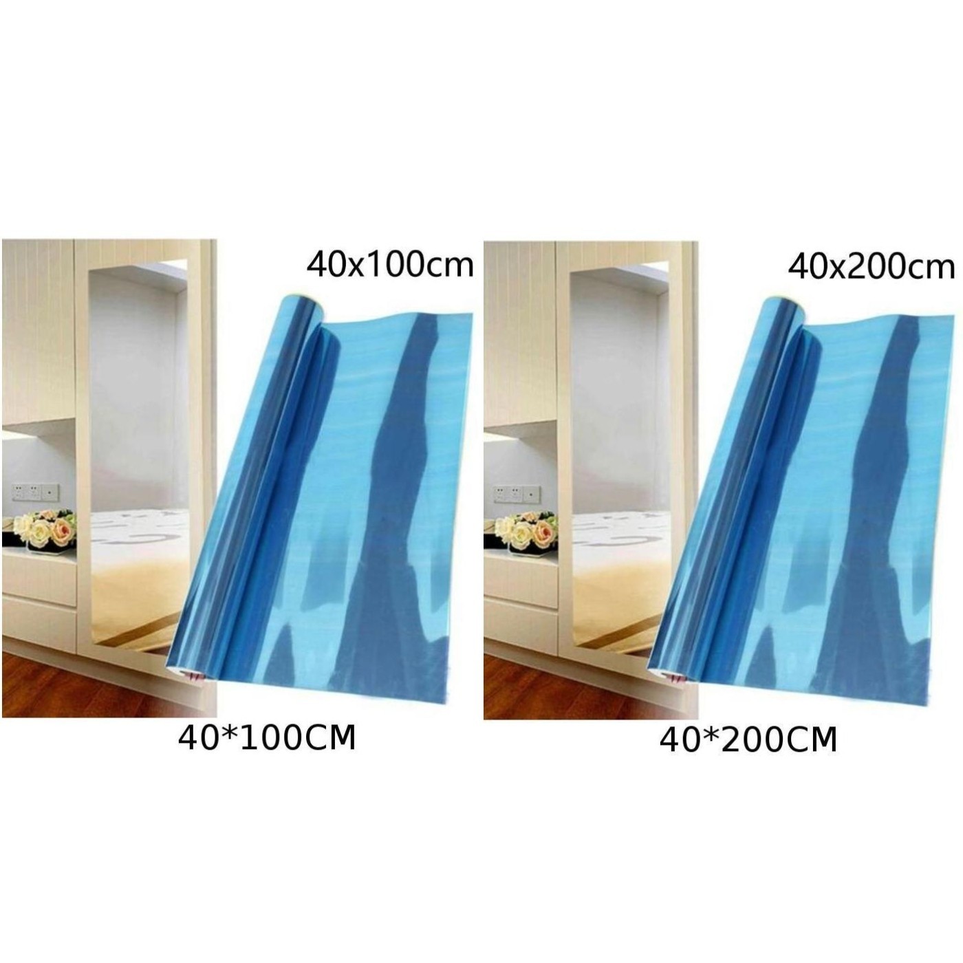 DIY Rectangle Mirror Wall Sticker for Bathroom Enhance Your Decor 100 200CM
