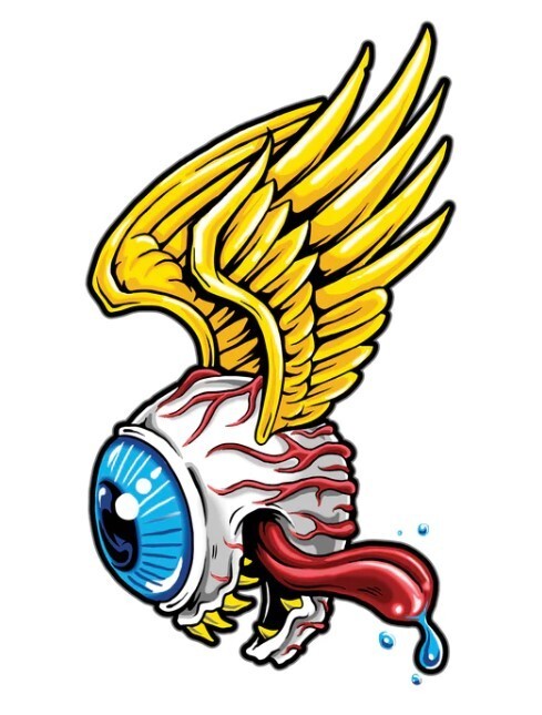 NEW LETHAL THREAT WINGED MONSTER EYEBALL MINI DECAL STICKER 3.5"x2.25" RC00247