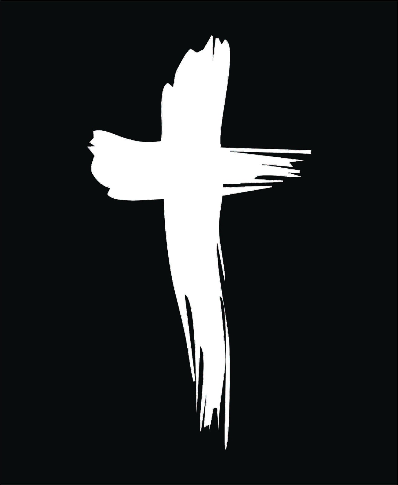 Distressed Cross Vinyl Decal Die Cut Sticker Free Shipping Christian Religious