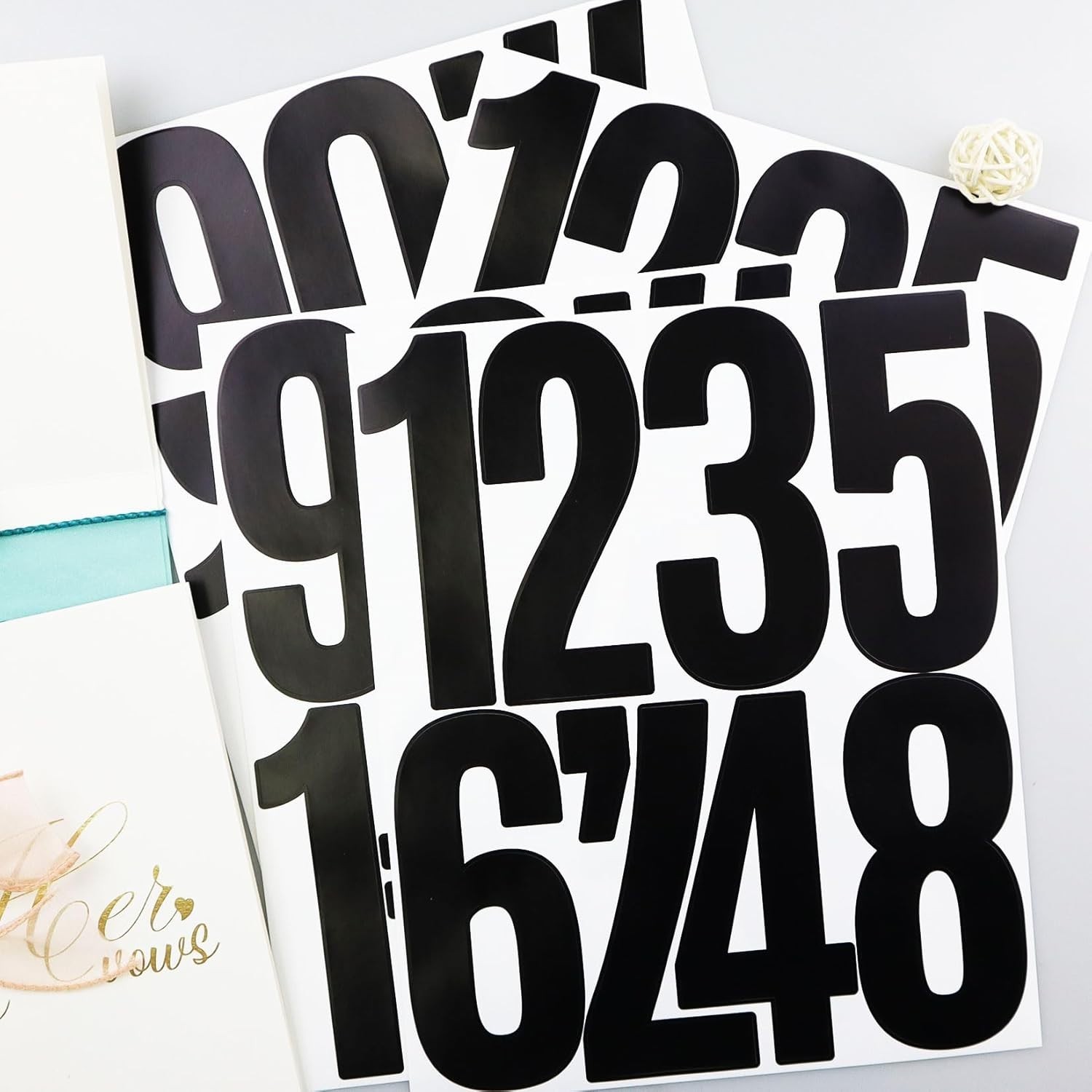5 Inch Vinyl Number Stickers,88 Pieces Self-Adhesive Large Numbers 0-9 and Pu…