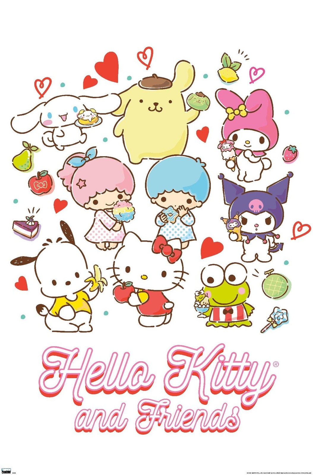 Hello Kitty and Friends: 23 Favorite Flavors – Kawaii Wall Poster, 34L" x 22….