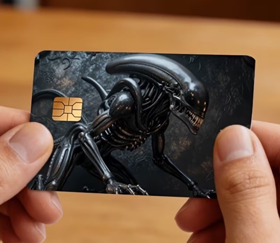 Alien VIP Credit Card Debit Skin Cash Decal Wrap Sticker Bank Ebt Money ATM