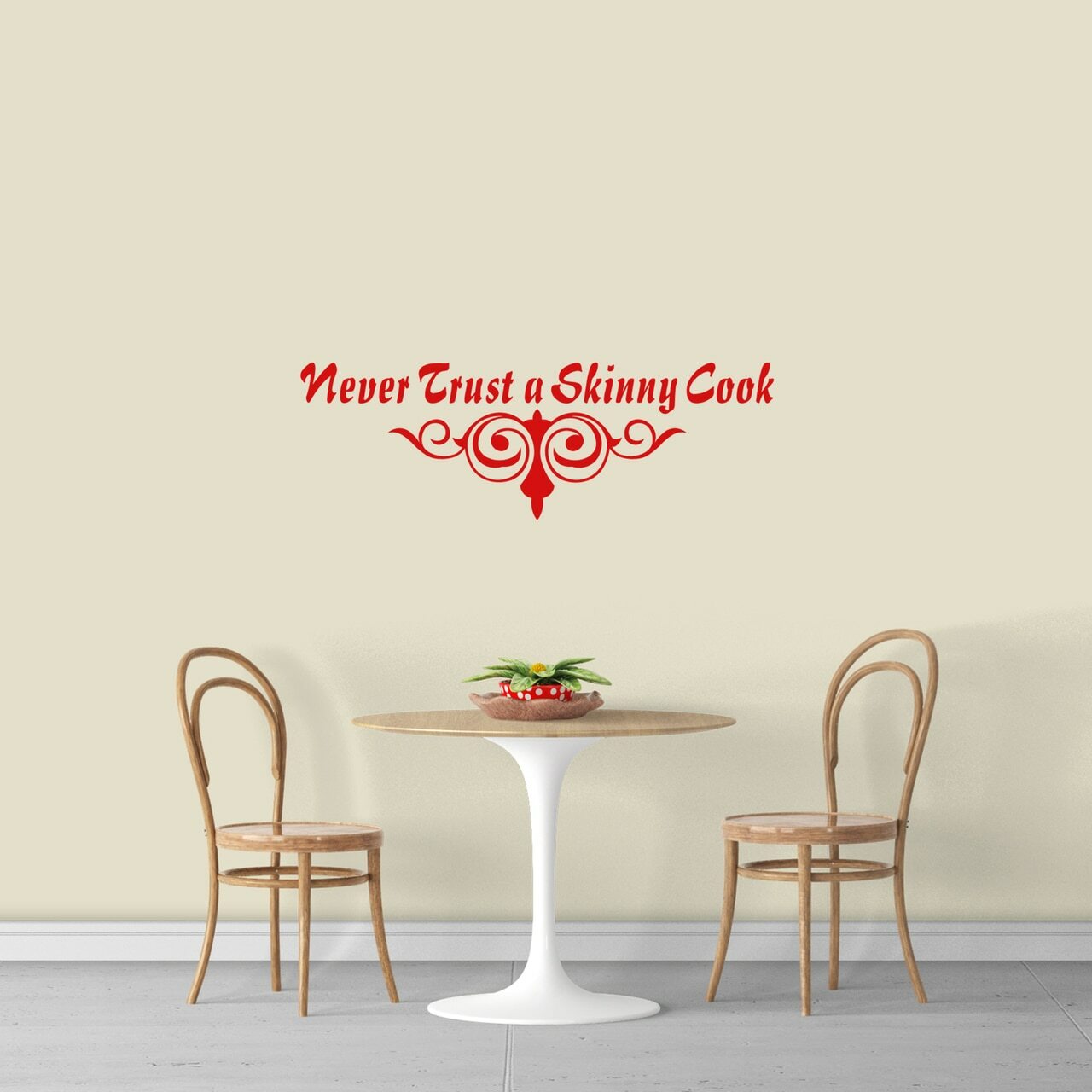 Never Trust A Skinny Cook Wall Decal – Kitchen, Dining, Cooking, Food, Wall Art
