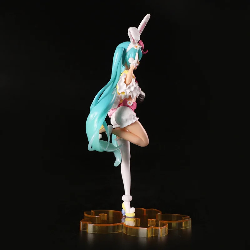 23CM Hatsune Miku Anime Figure Kawaii Pvc Model Doll Action Figurals Rabbit ears