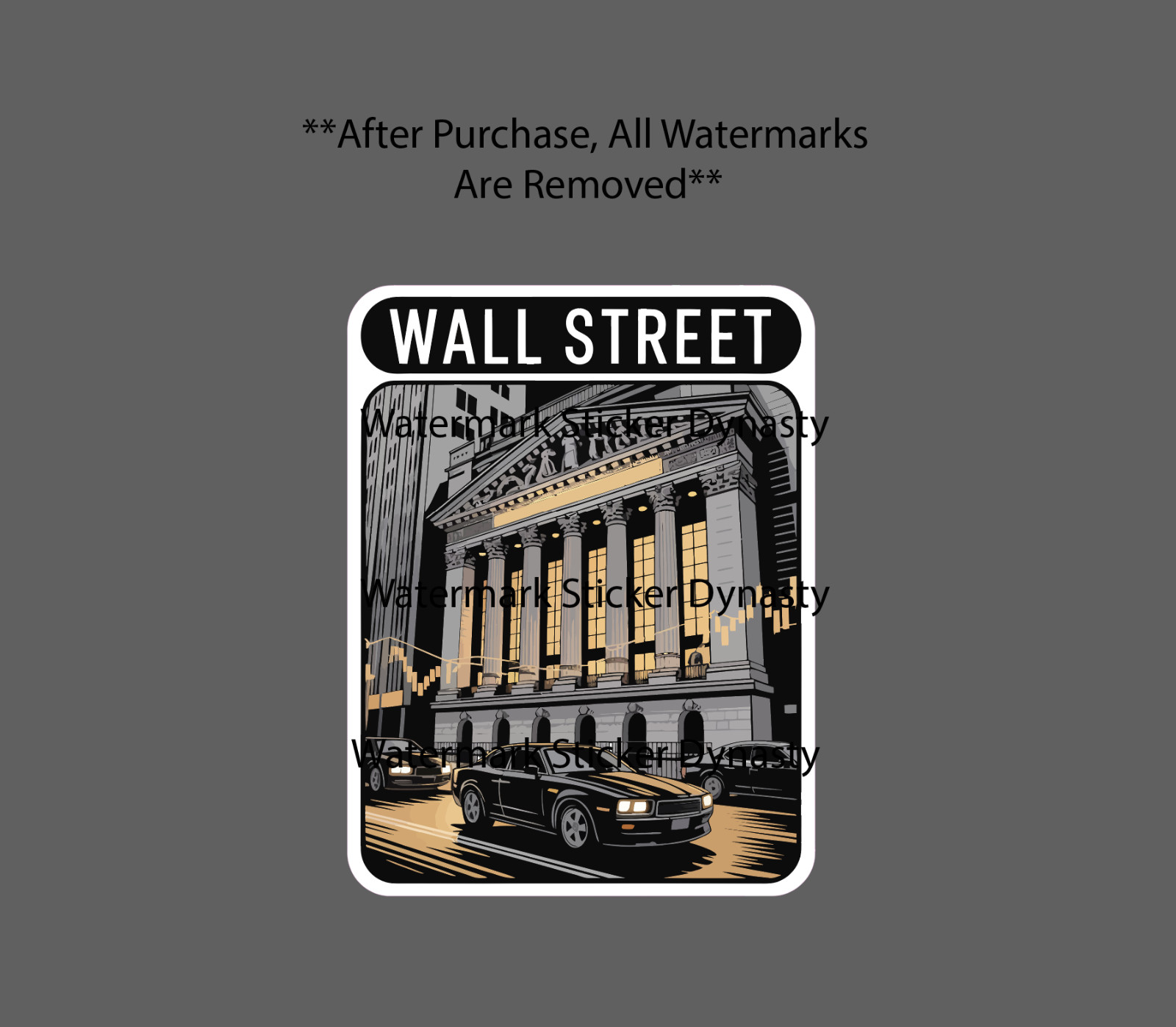 Wall Street Sticker Waterproof Decal Business Money Finance City NY Gift NEW
