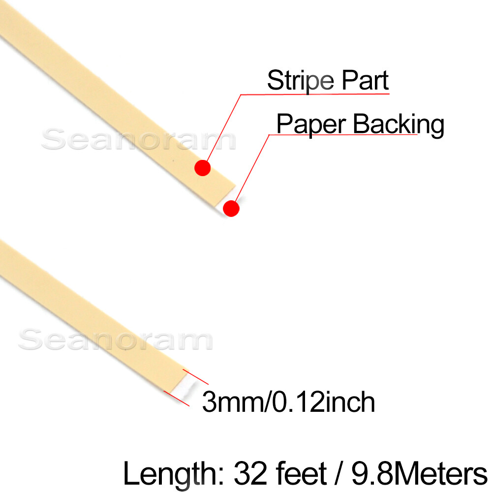 1/8" 3mm Beige DIY Home Shop Bar Pinstriping Pin Stripe Decal Vinyl Tape Sticker