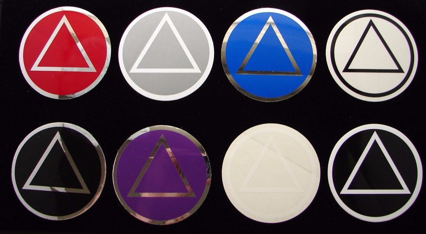 Alcoholics Anonymous AA Symbol Decal 3" Round Window Bumper Sticker Sober Token