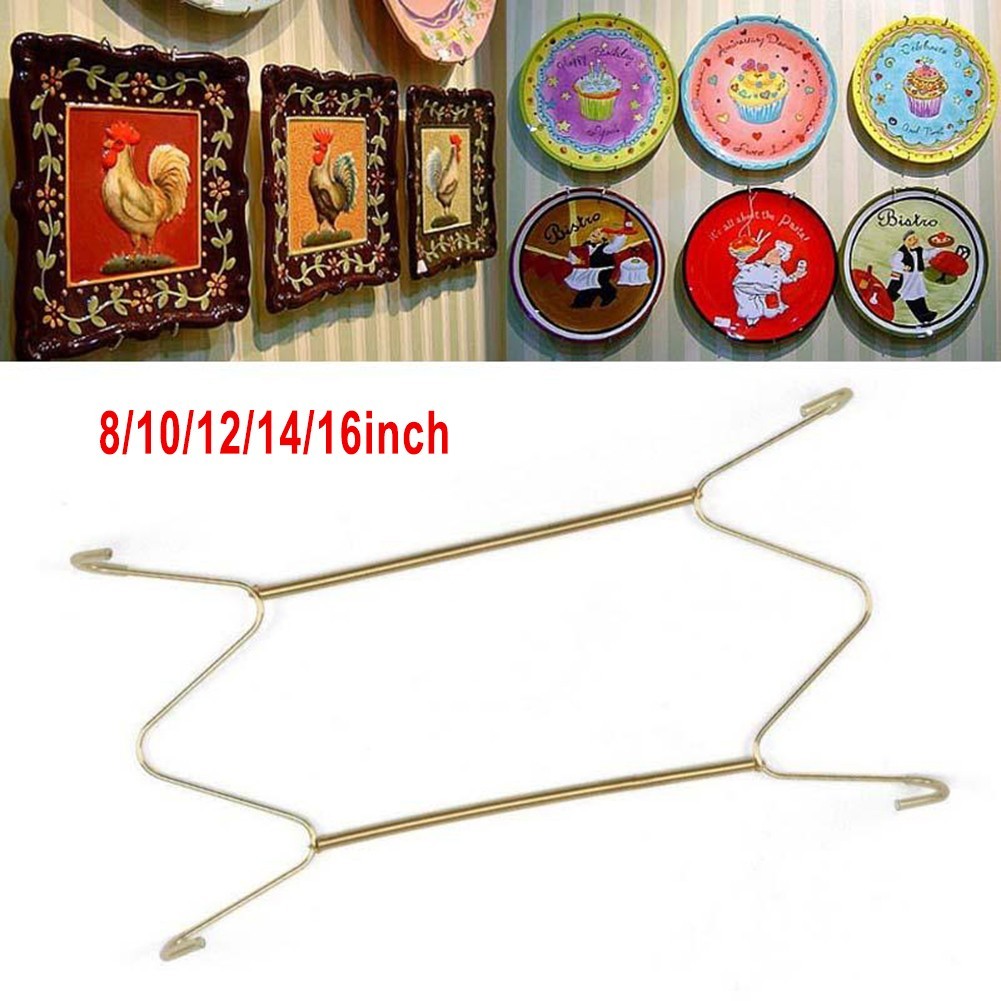5-Size Wall Display Invisible Dish Hangers Adjustable Plate Spring Holder Au New