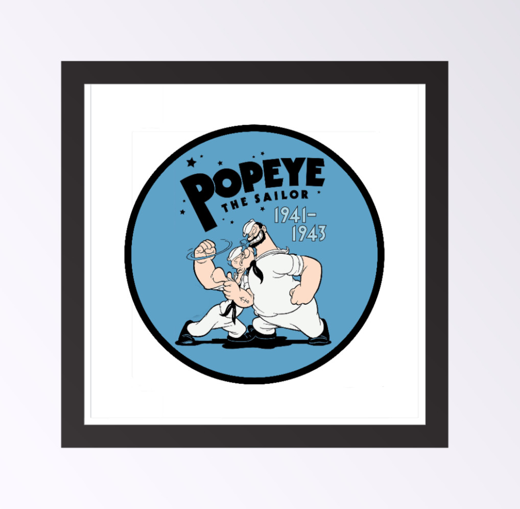 Cartoons – Popeye 1941 – 4" Vinyl Decal Car Trailer Laptop Cooler Truck Tumbler