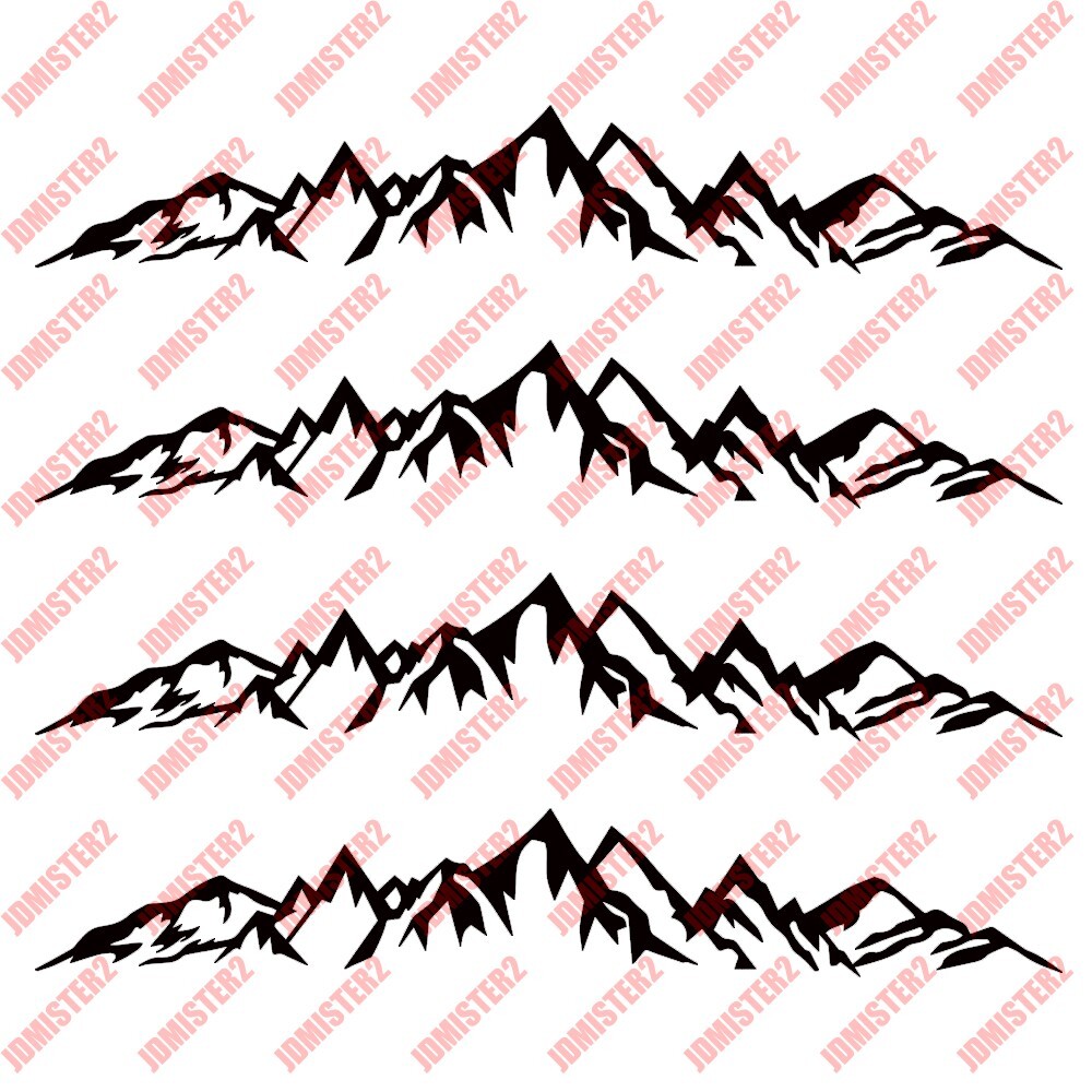 Mountain Ridge Landscape Smokey Mountain Diecut Sticker Window Decal Laptop