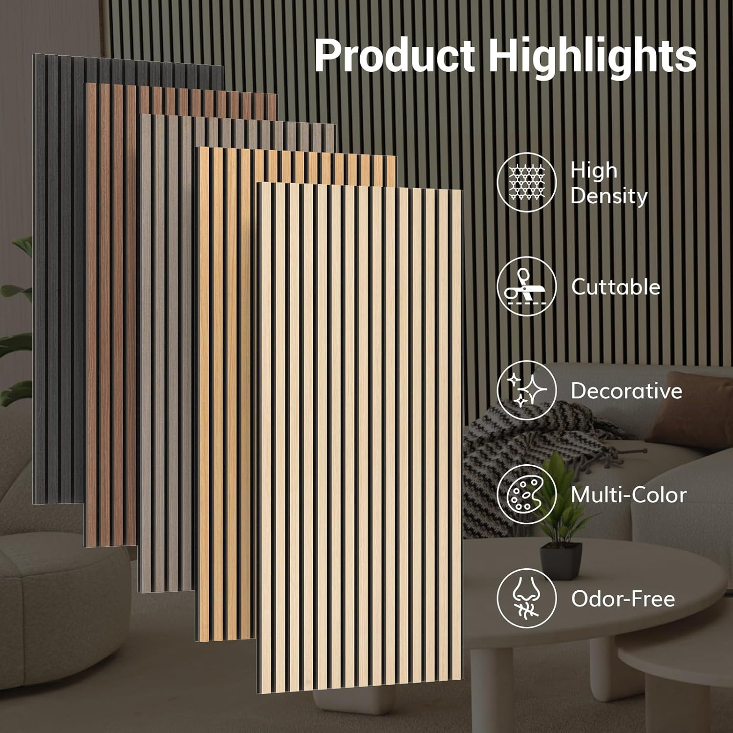 Wood Wall Panels for Interior Wall Decor, 2 Pack 47.2"X23.6"(15.5Ft²) Wood Slat