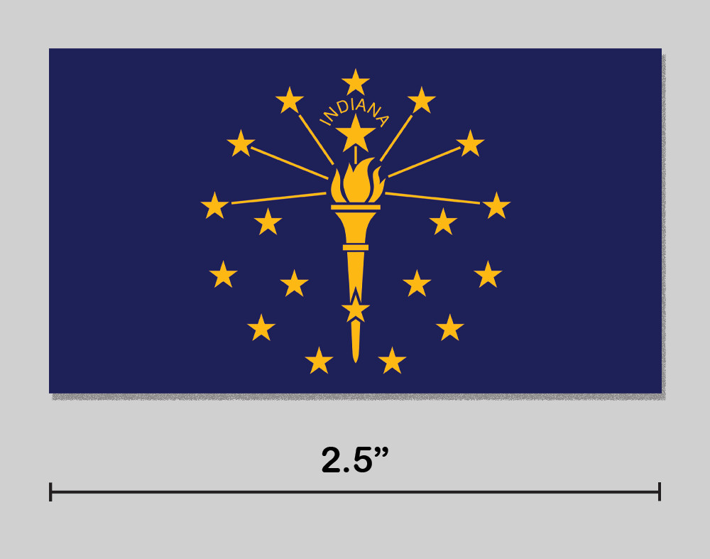 Indiana Sticker IN State Flag 2.5" Vinyl Decal