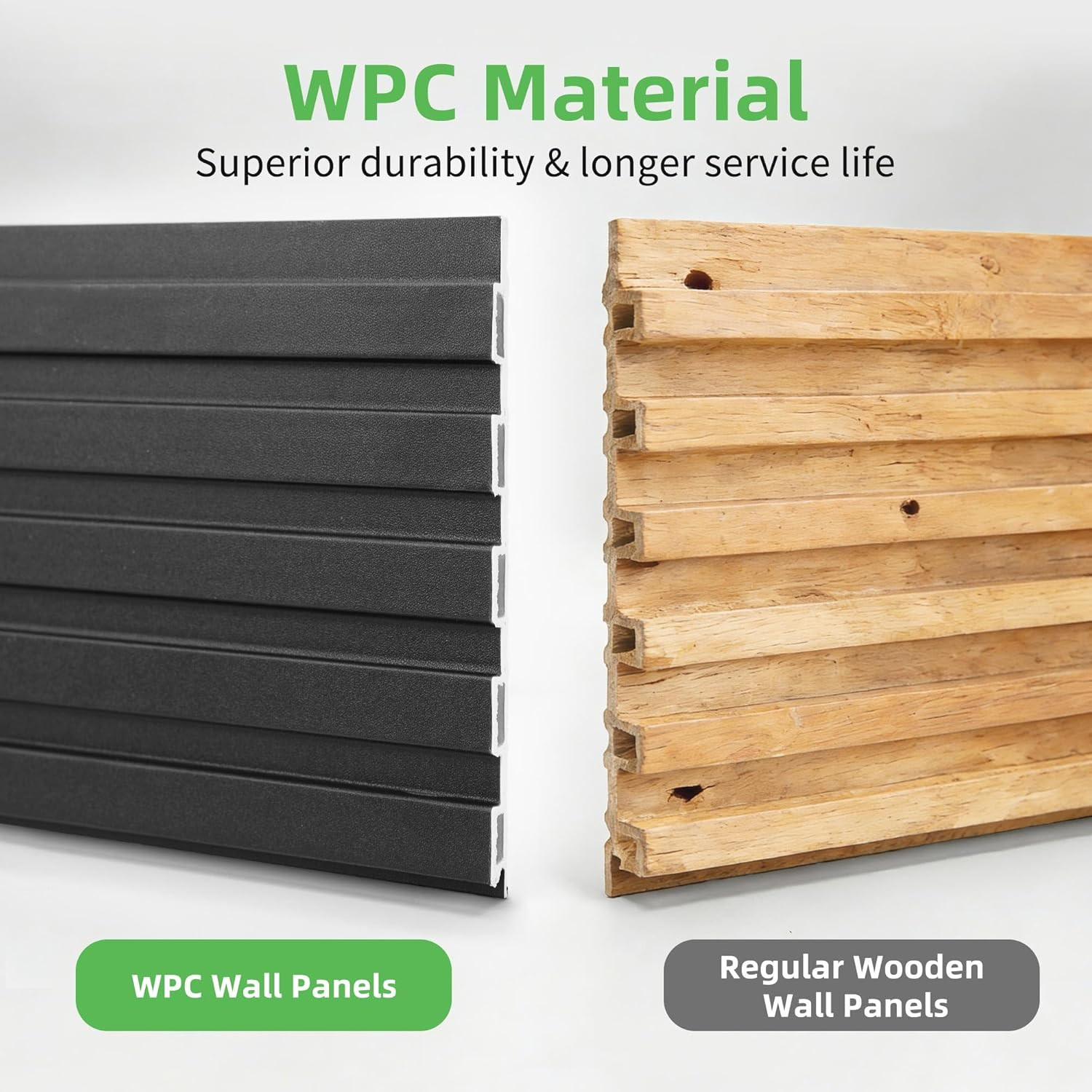 8-Pack 108" X 6" WPC Wall Panels, Modern Accent Wall Paneling, Decorative Wainsc