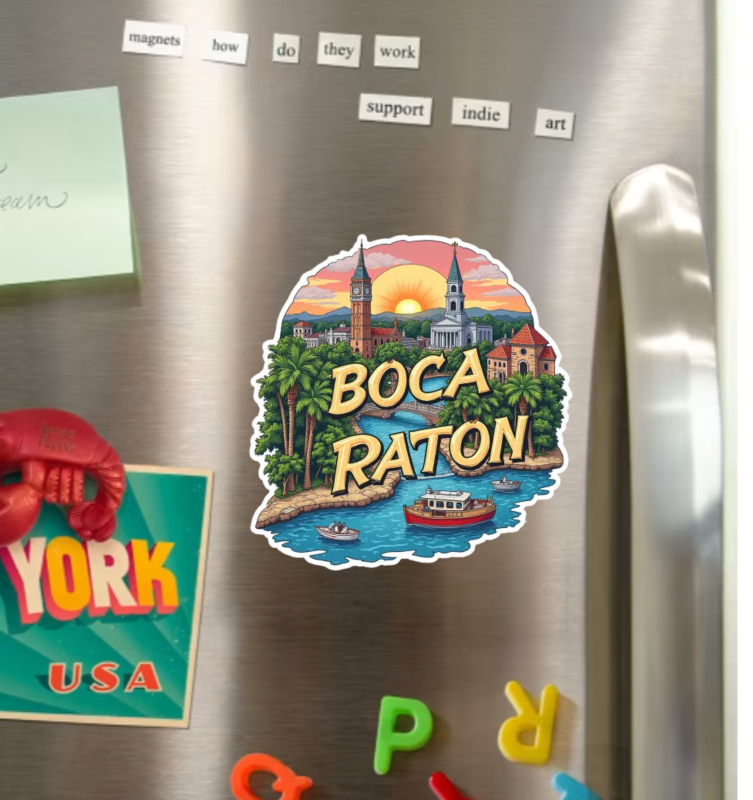 Boca Raton Florida Fridge Magnet or Laptop Sticker