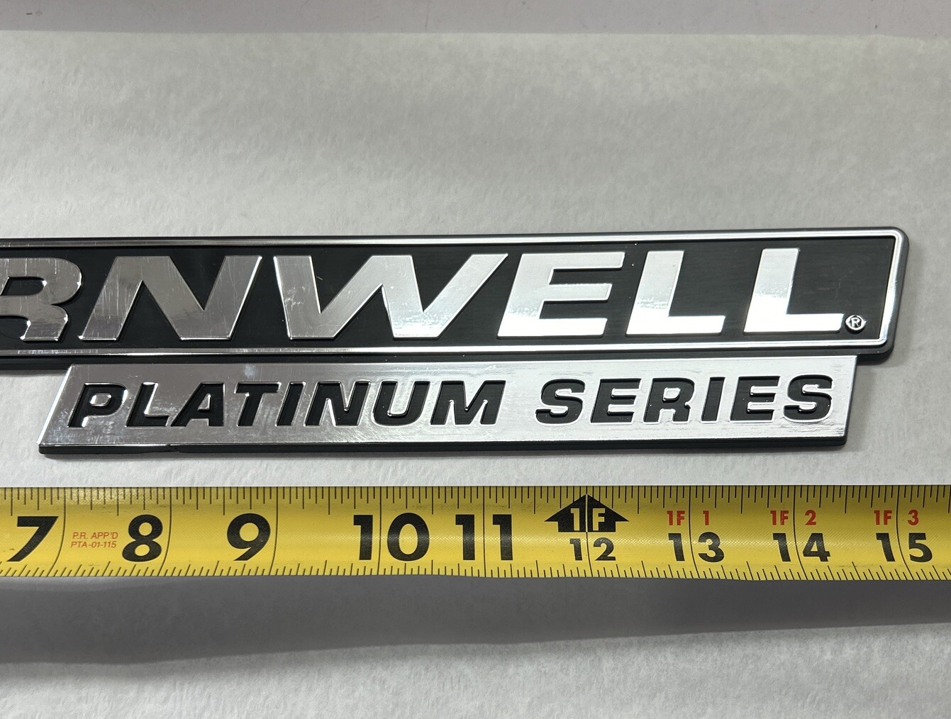 Cornwell Platinum Series Badge, Emblem Chrome & Black 16" x 2.5” Adhesive Back