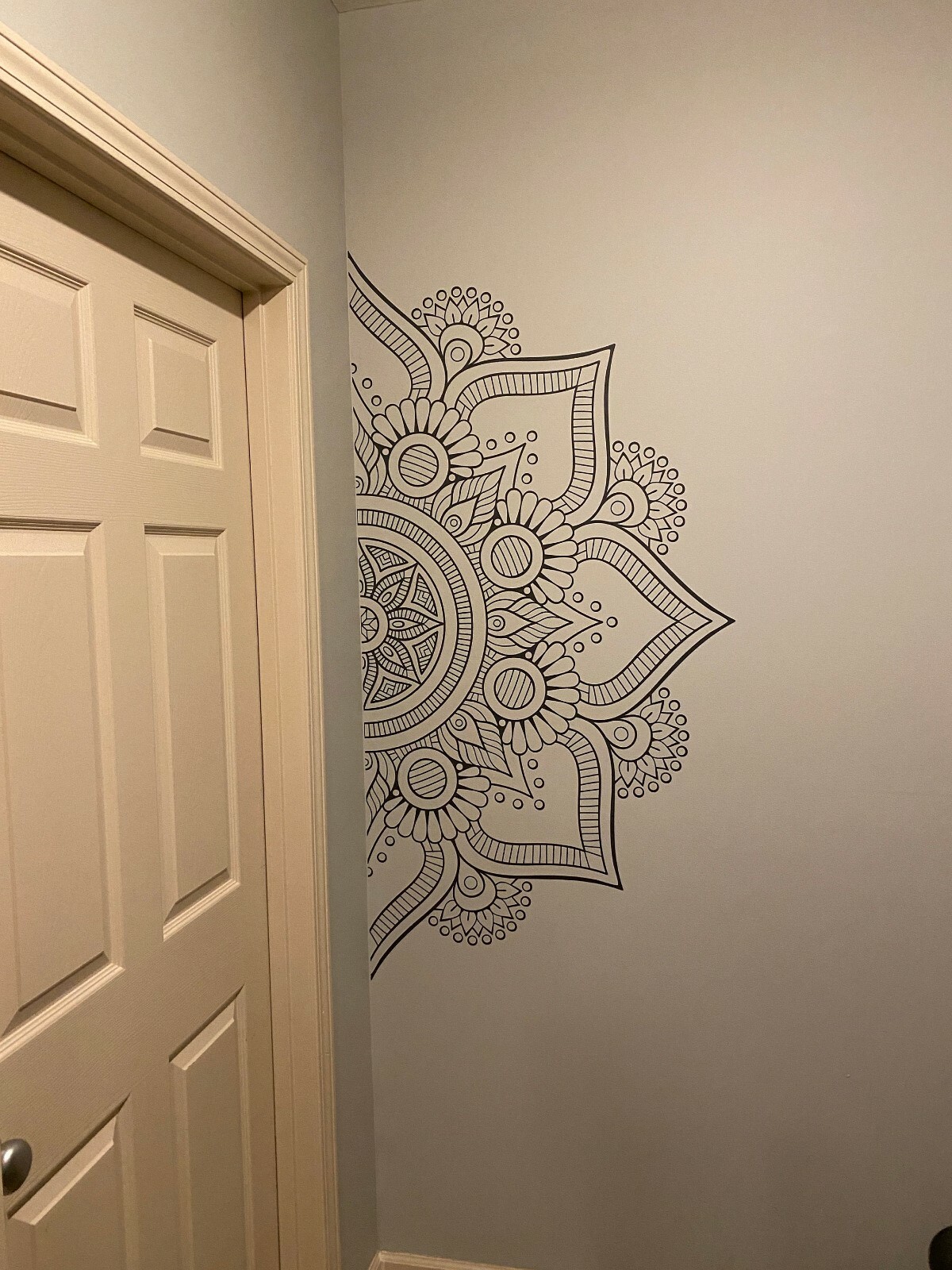 Mandala in Half Wall Sticker, Wall Decal, Yoga, Boho, Sticker for Meditation #10