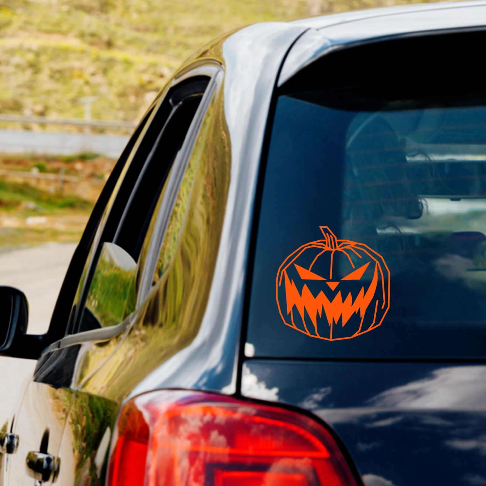 Spooky Pumpkin Jack O Lantern Outline Vinyl Decal Sticker Car Truck Halloween