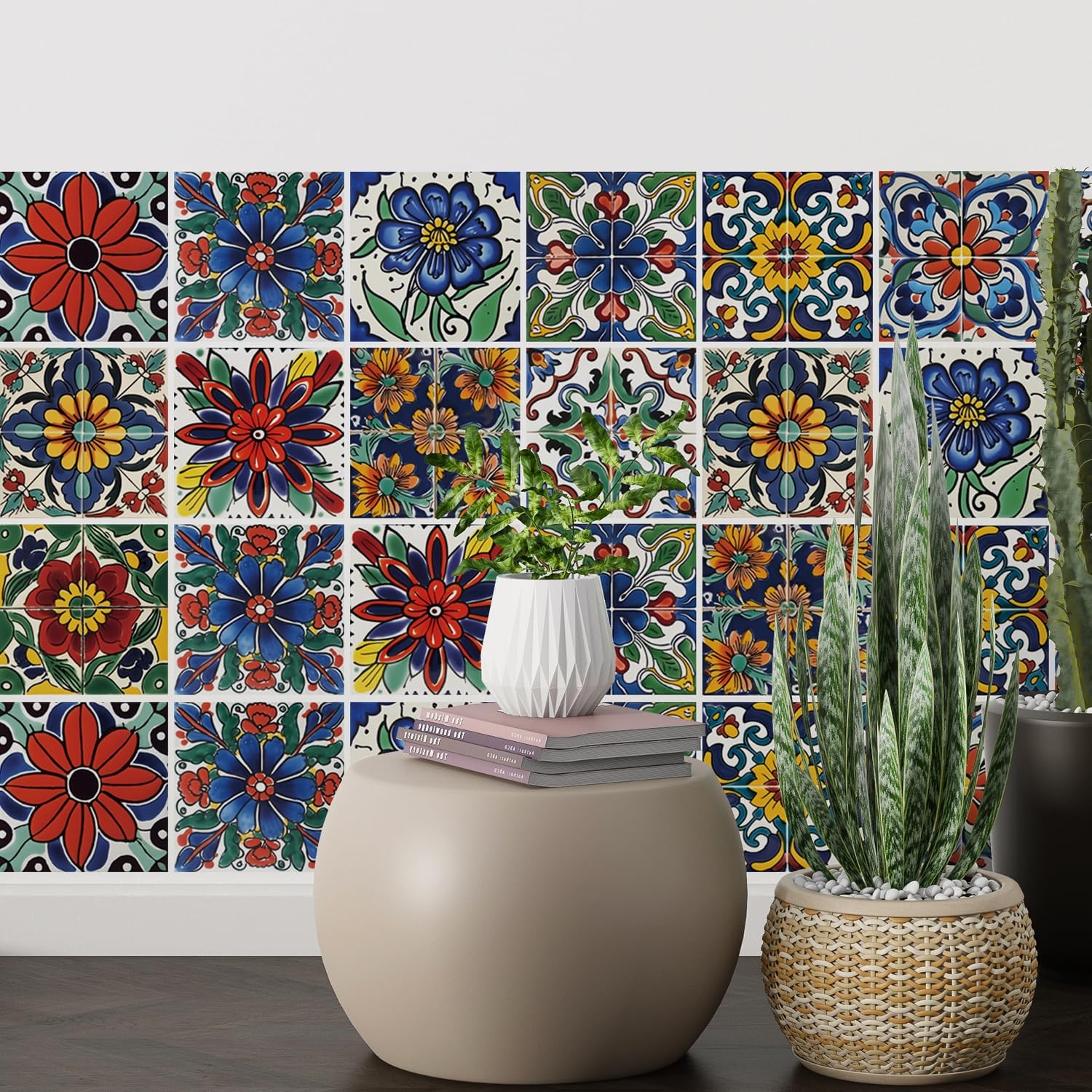 30 Pcs Mediterranean Style Peel and Stick Wall Tile Decals – Waterproof Vinyl…