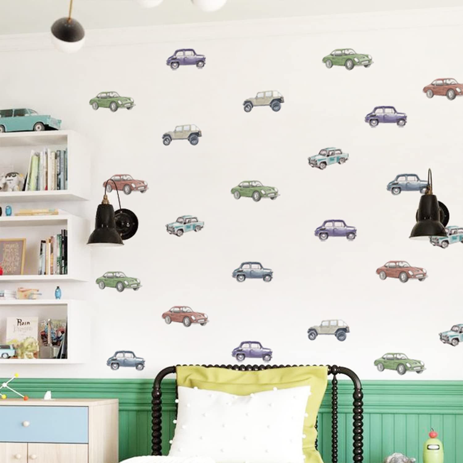 30 PCS Boy Wall Decals Peel and Stick, Multicolor Cars Wall Sticker for Baby …