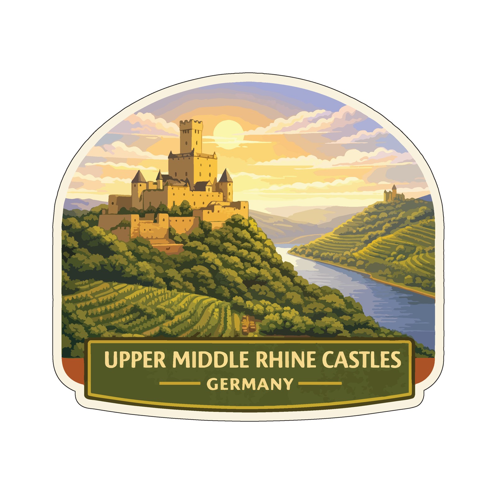 Upper Middle Rhine Castles Germany Sticker Decal Vinyl Die-Cut World Heritage