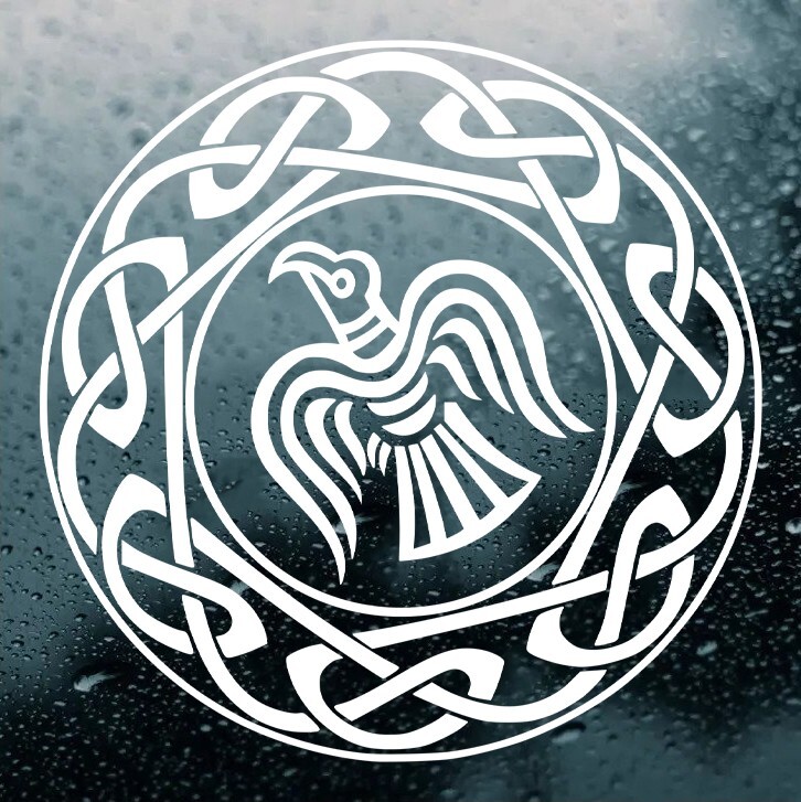Celtic Knot Circle with Viking Raven Vinyl Decal | Norse Knotwork | Sticker