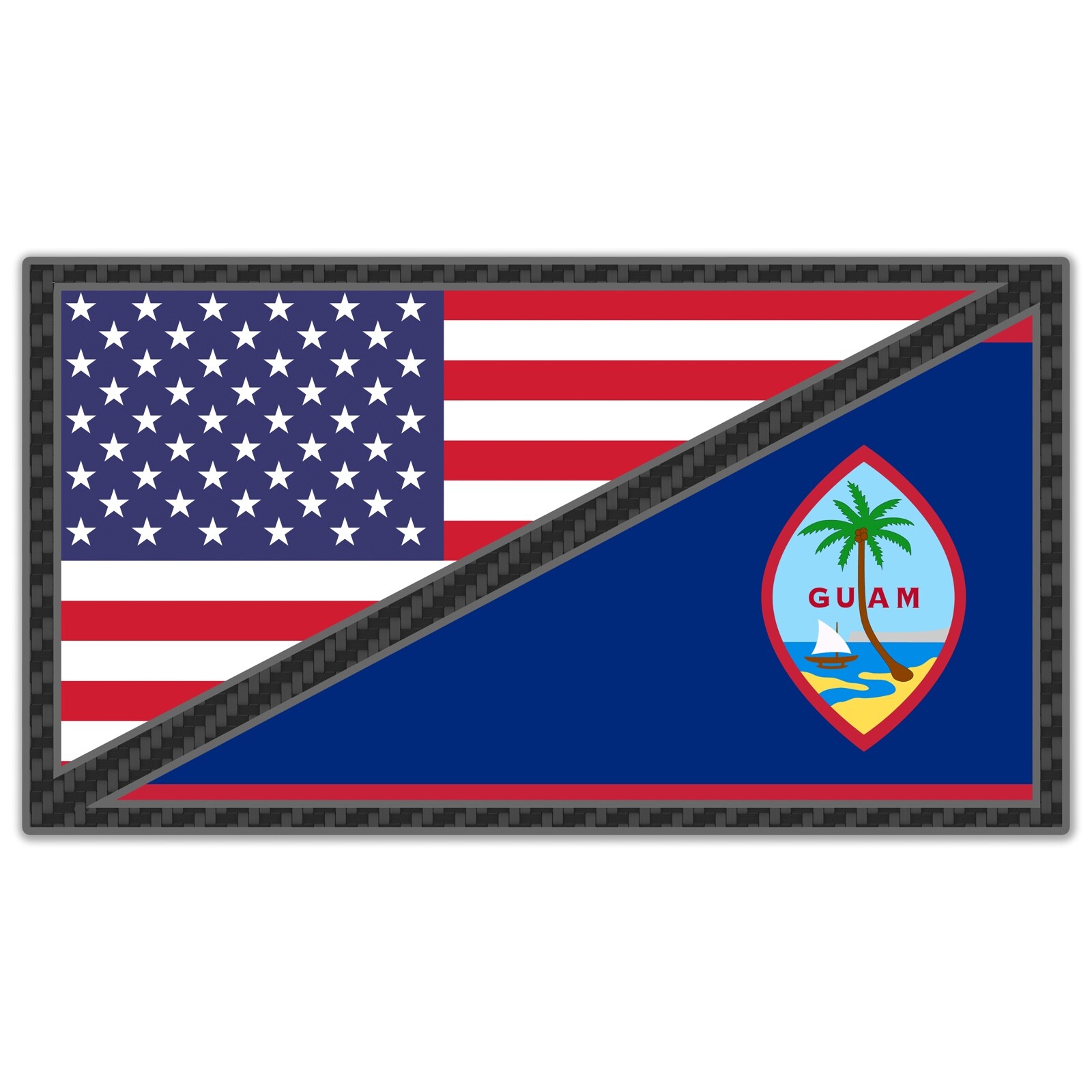 Guam and USA Flag Sticker Decal Guamanian American America Stickers US GU Car