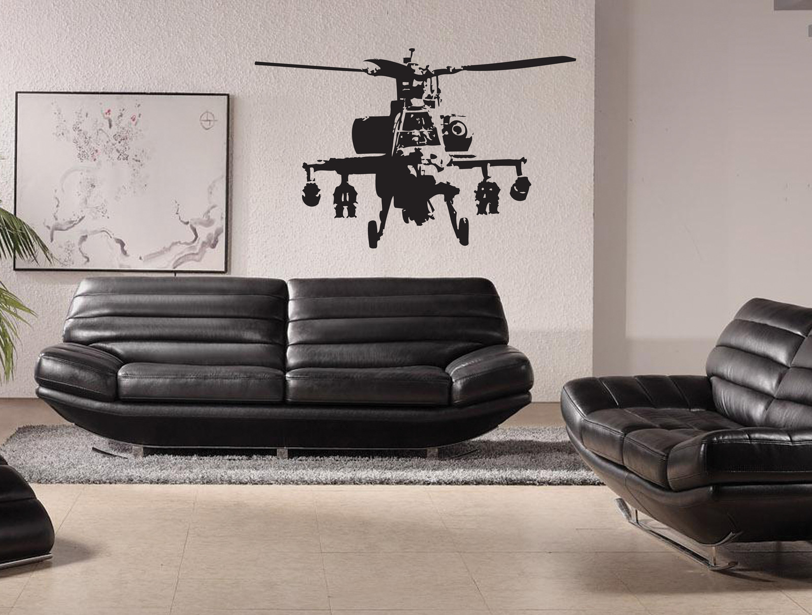 BANKSY HELICOPTER WALL STICKER VINYL CONTEMPORARY DECAL BEDROOM ART