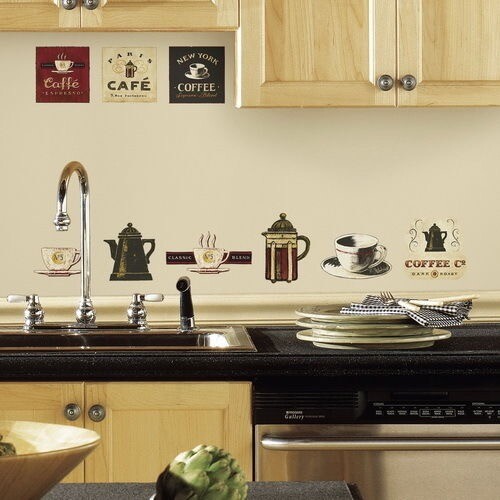COFFEE HOUSE 31 BiG Wall Stickers Room Decor Kitchen Labels Cups Pot Sign Decals