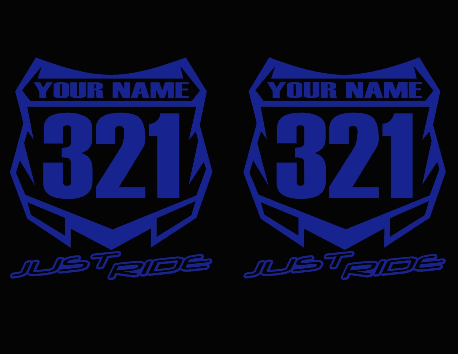 MOTOCROSS NUMBER PLATE DECAL STICKER CUSTOM NAME # MX MOTO KAWASAKI KX