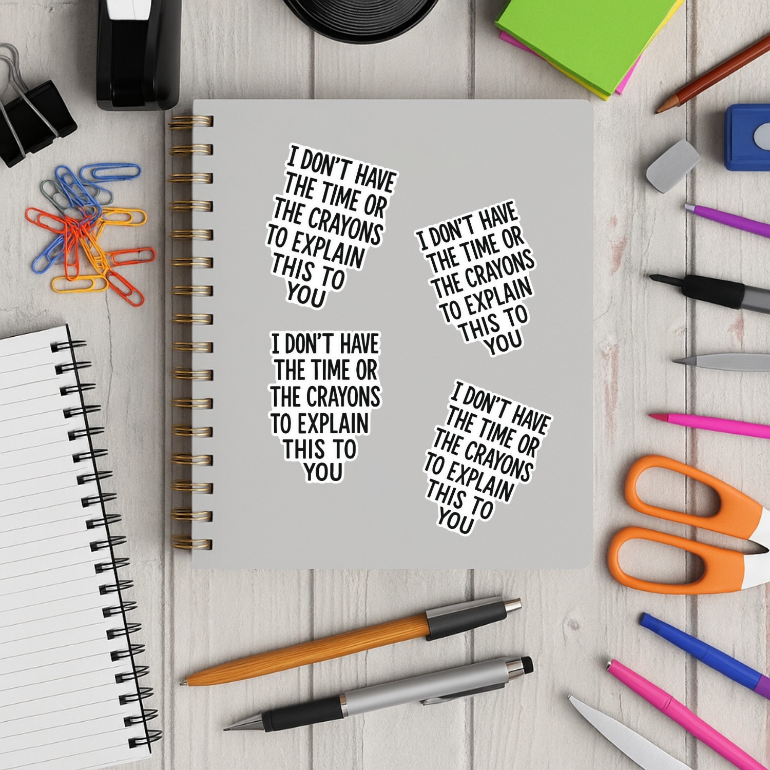 4Pcs I Don’t Have the Time or the Crayons to Explain This Stickers
