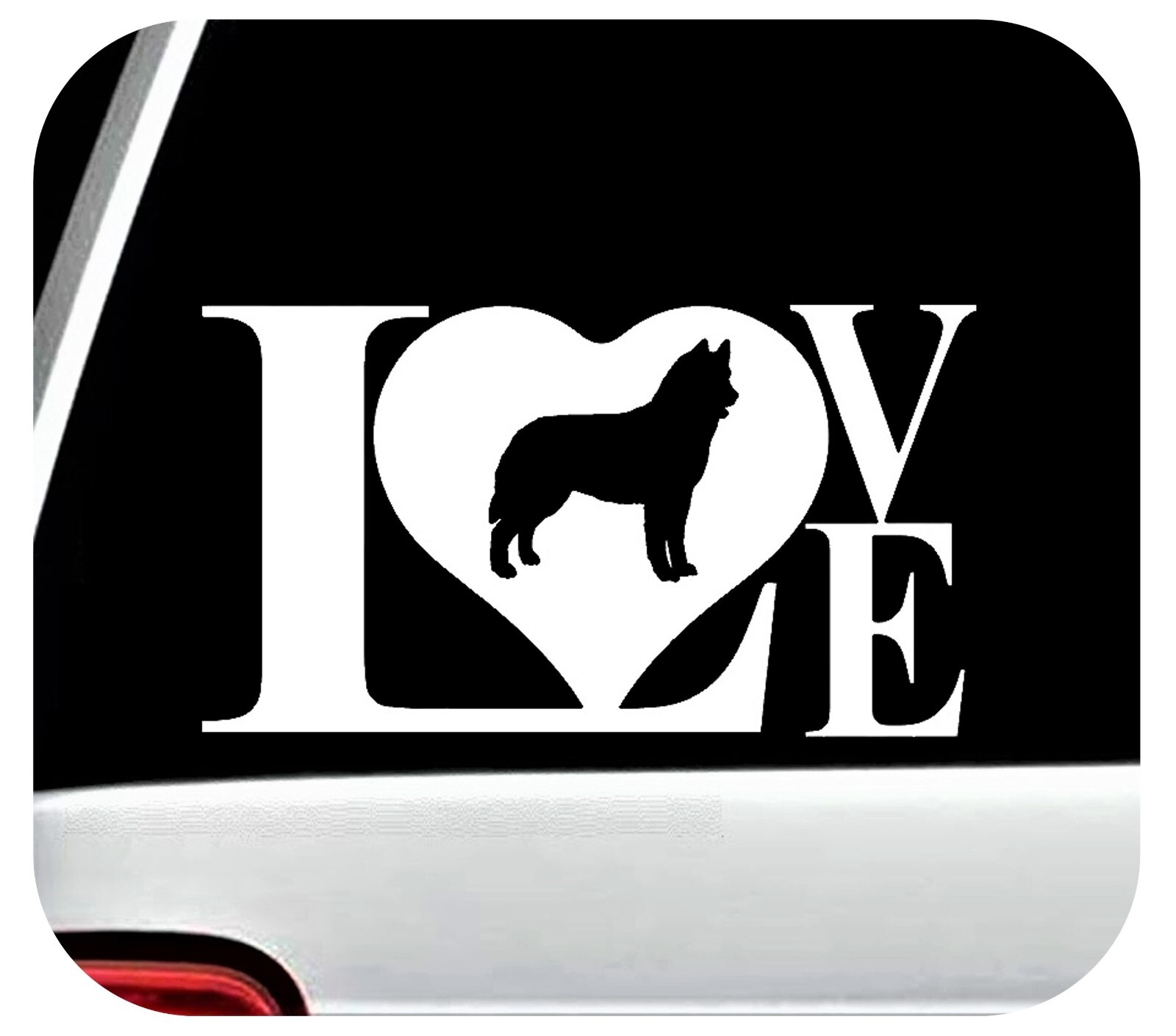 Husky LOVE Dog Decal Sticker Chow Malamute Pet Gift Accessory L1034