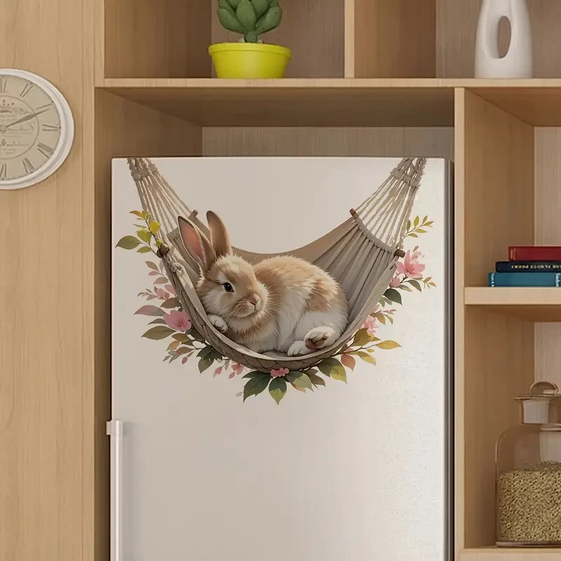 NEW Bunny Rabbit Decal Wall Hammock Sticker Flowers Decor Adhesive Removable 95