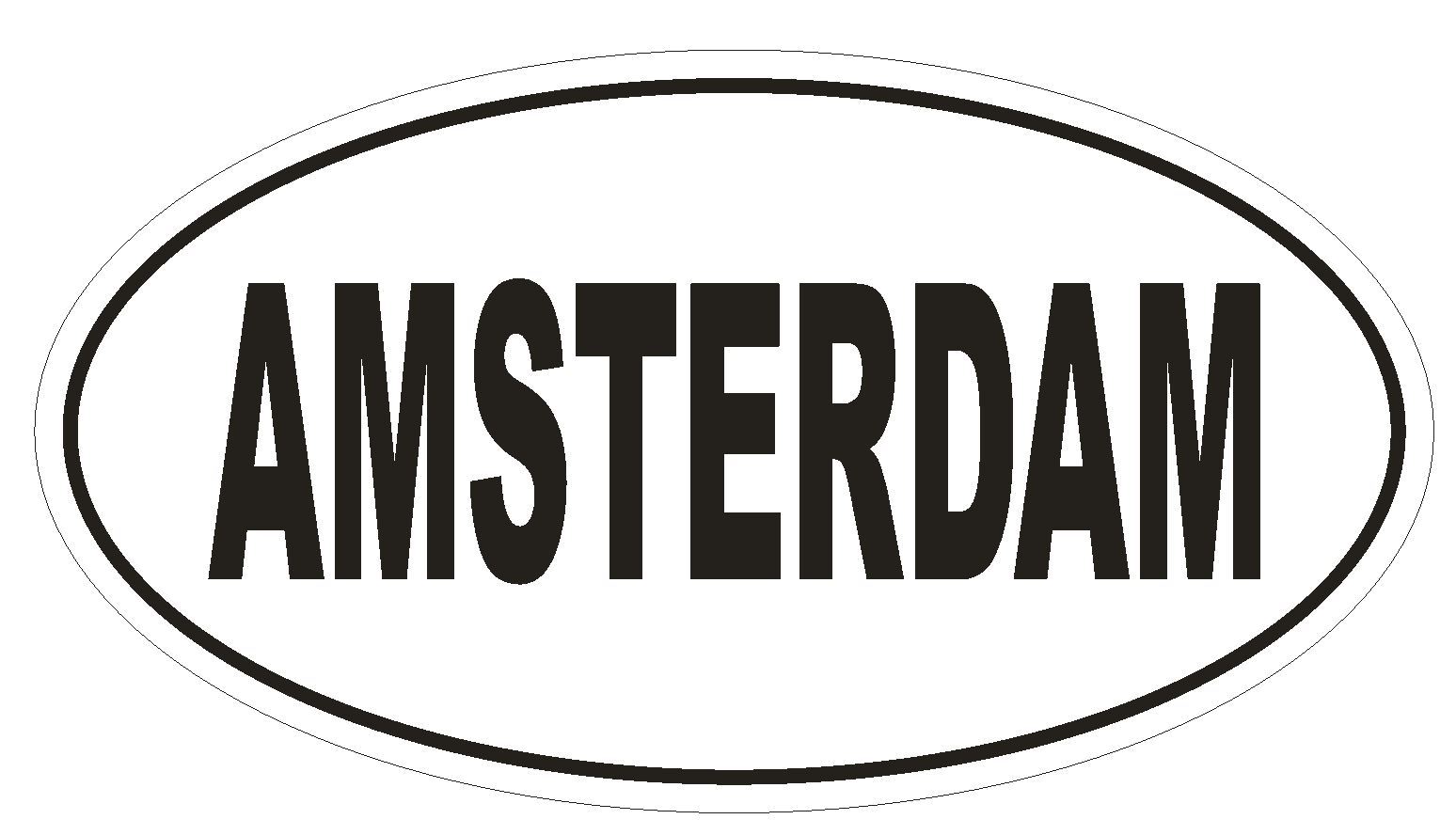 AMSTERDAM City Country Code Oval Bumper Sticker or Helmet Sticker D941