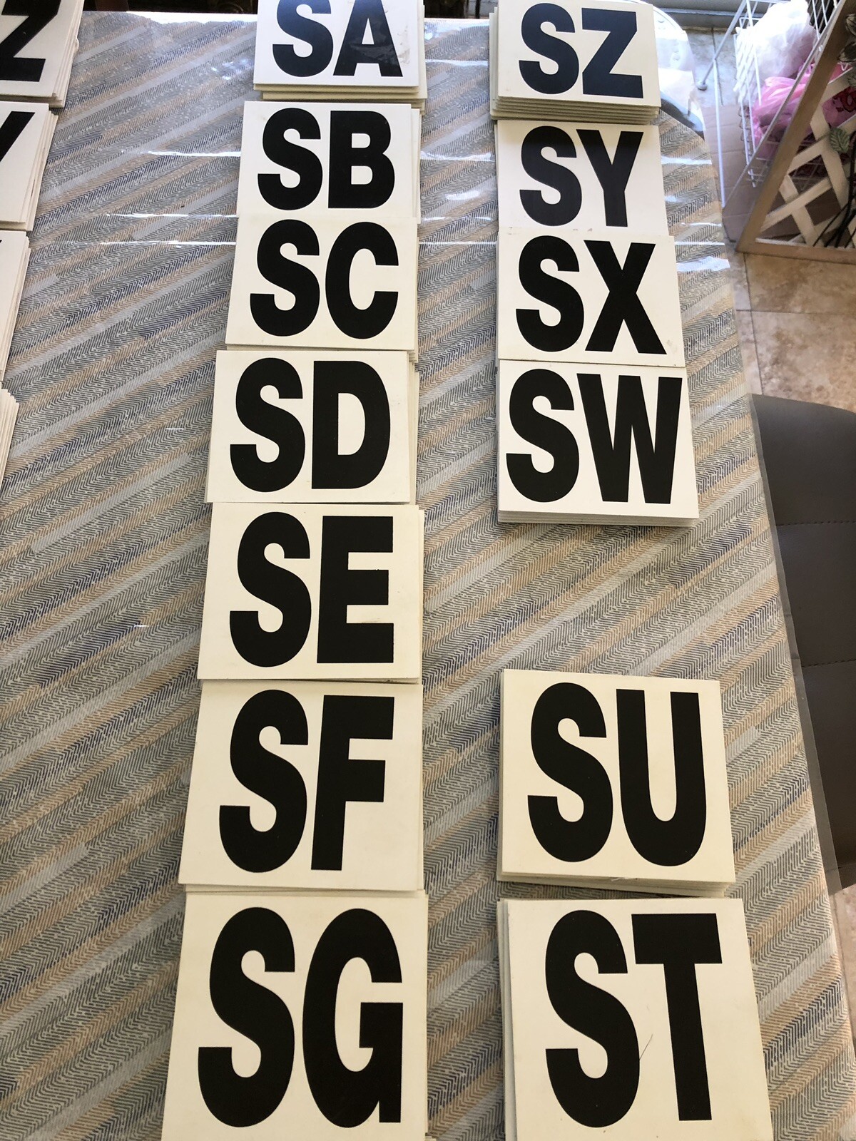 2-SETs- 4" Viny-letters-Black & White Indoor Outdoor Commercial MADE S-A