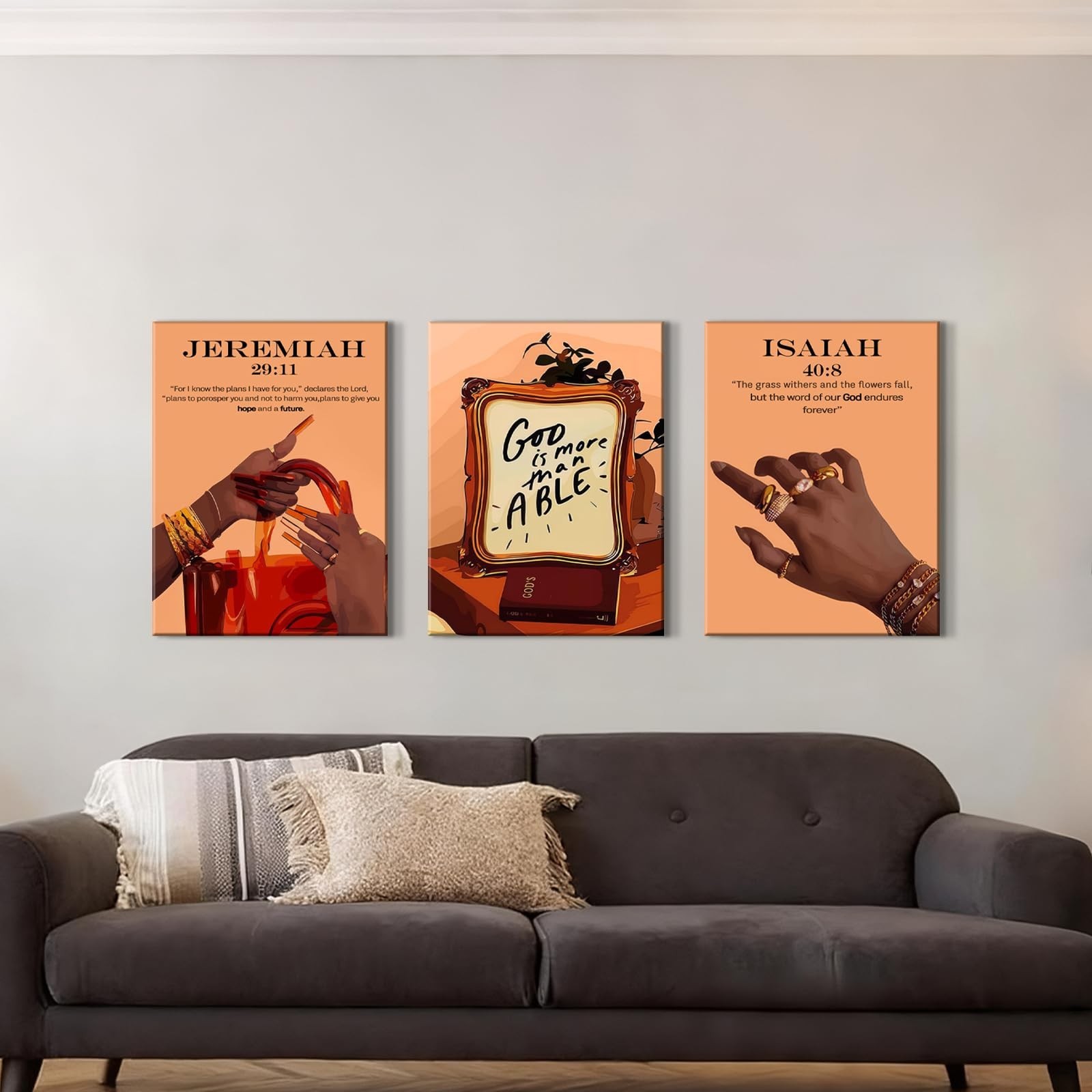 Black Girl Wall Art Christian Bible Verse Canvas Prints African American Woma…