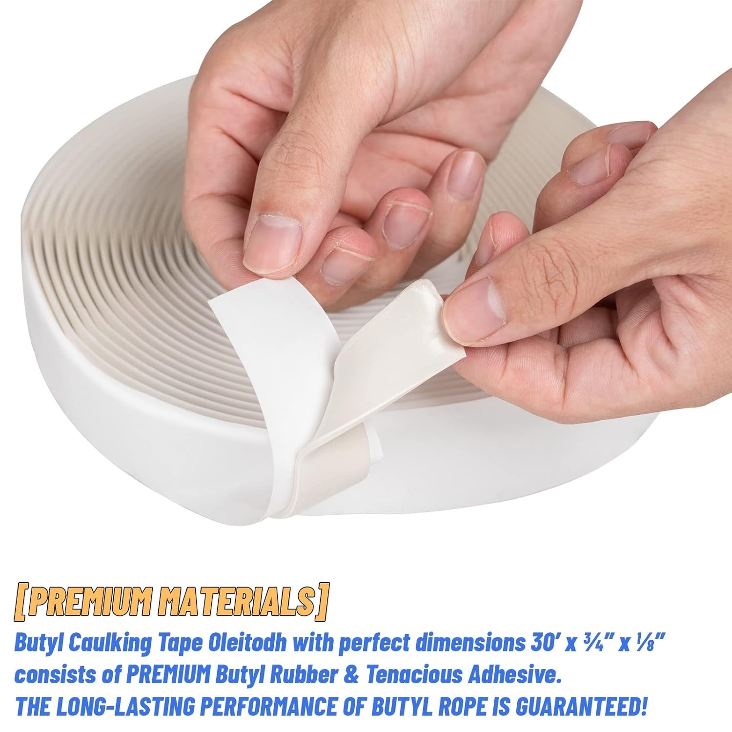 4 Pack Butyl Tape Bulk,1/8 x 3/4 x 30 ft, White Butyl Sealant Tape, Butyl Rub…
