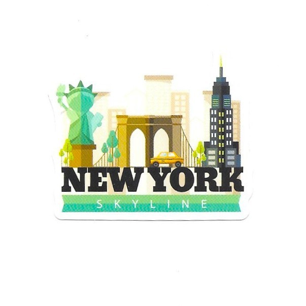 New York Skyline Vinyl Sticker Statue Liberty Empire State NYC Travel Souvenir