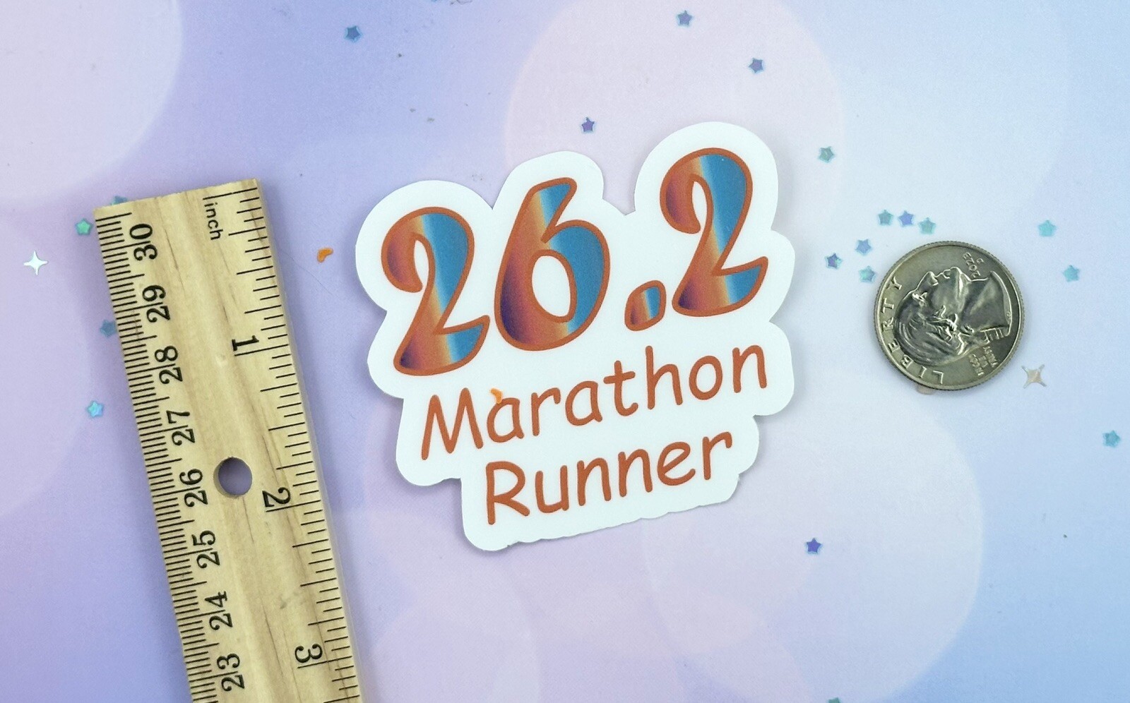 Running Marathon 26.2 Sticker Runners Sport Gift Water Bottle Laptop Vinyl Matte