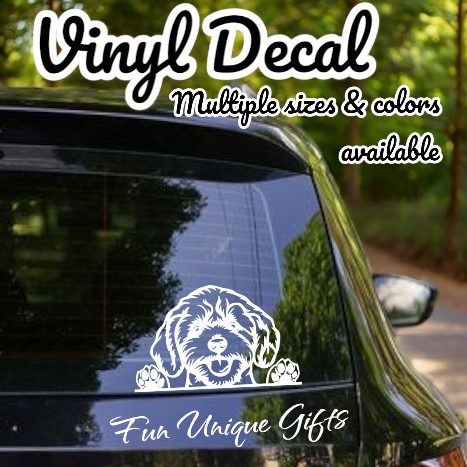 Peeking Dog Cavapoo Vinyl Decal Sticker -Multiple Colors & Sizes- FREE SHIPPING