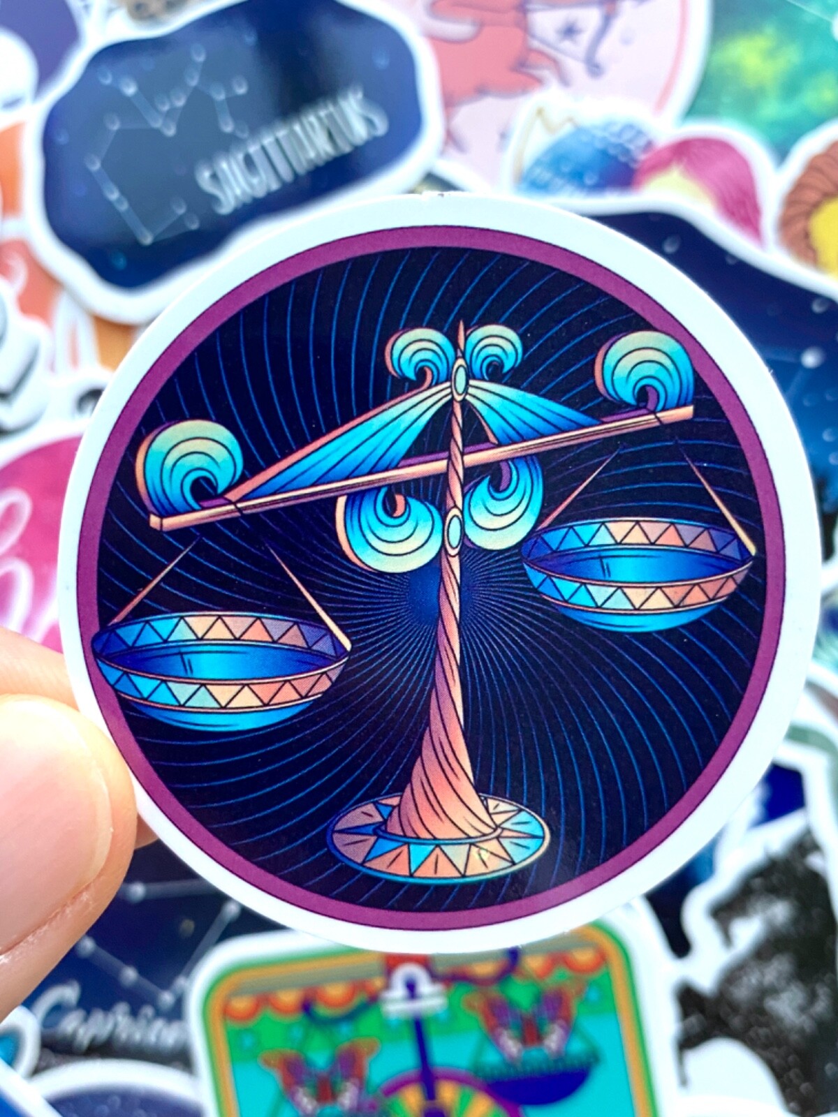 5-50 pcs Zodiac Sign Stickers, Retro Star Astrology Tarot Horoscope Laptop Decal