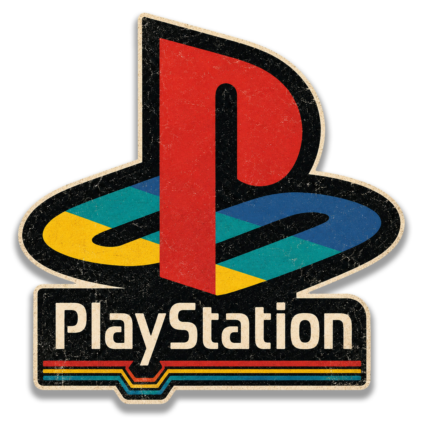 Playstation Retro Sticker 4 Inch Vinyl Decal Original Console Graphic Redesign