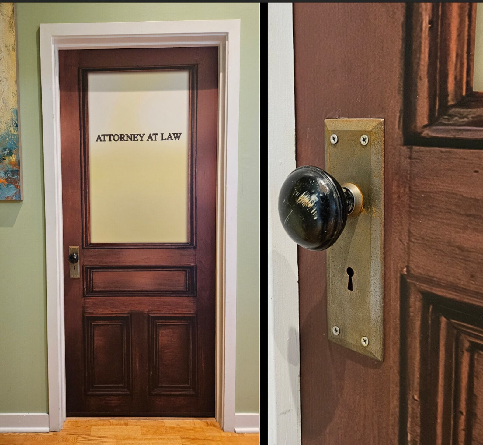 Detective Door Wallpaper, Sticker, Cover, Decal. Peel'n'Stick. Laminated. Single