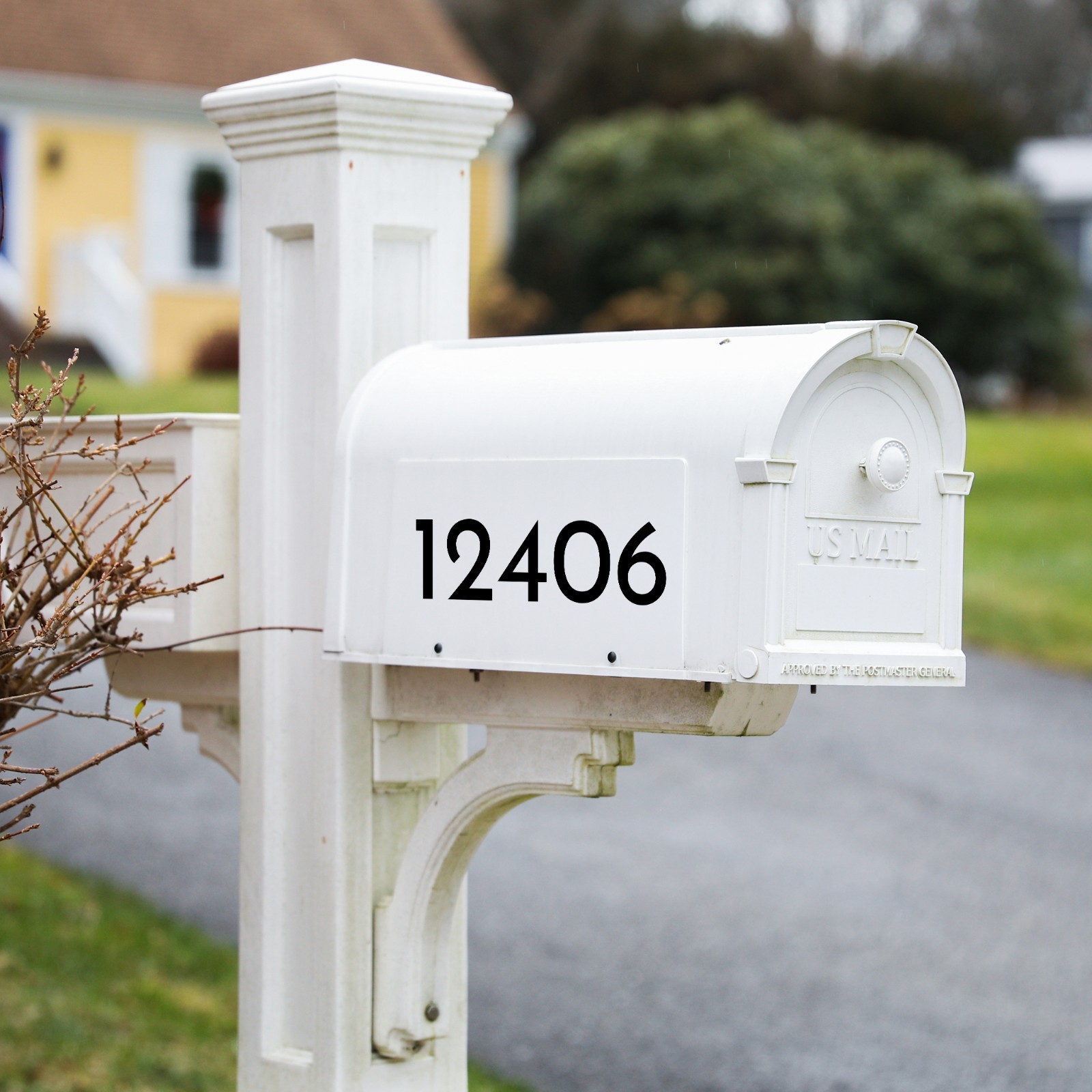 Modern Mid Century Mailbox Numbers Vinyl Sticker Decal Retro Josefin Sans