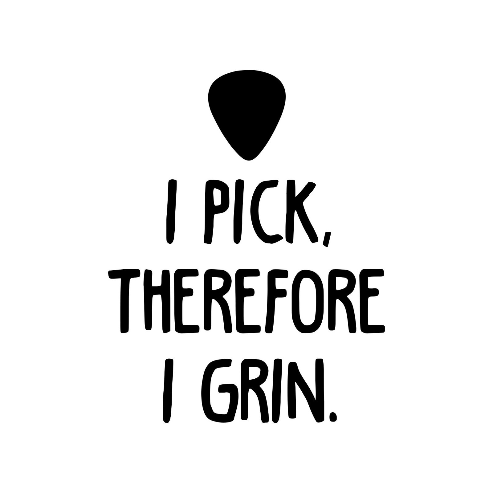 I Pick, Therefore I Grin Vinyl Sticker – Bluegrass Picking Guitar Die Cut Decal