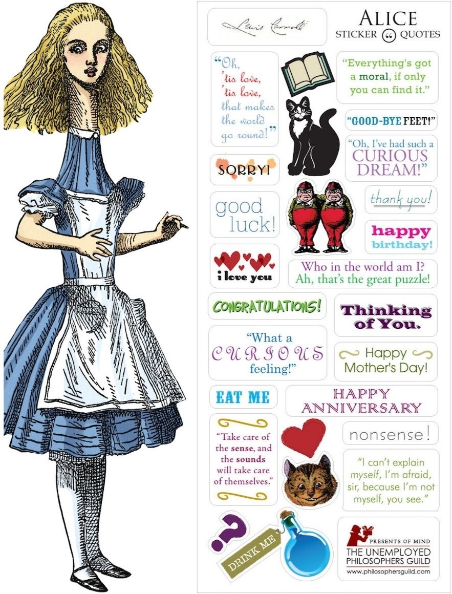 Greeting Card Stickers UPG Quotable Notables NEW Alice in Wonderland