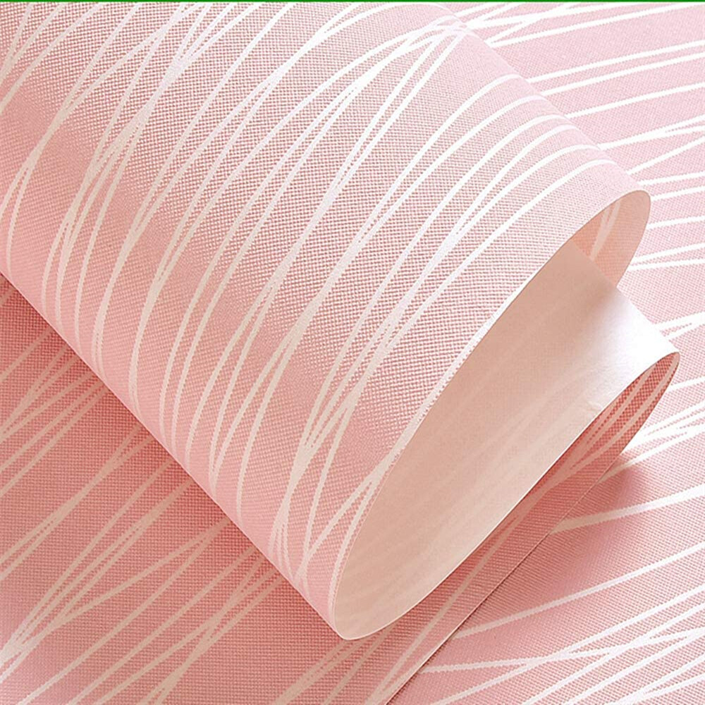 10M 3D Textured Wallpaper Roll Non-Woven Plain Stripe Wall Sticker for Bedroom