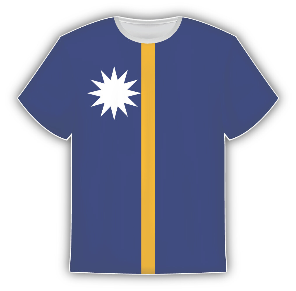 Nauru Flag Sticker In The Form Of T Shirt Vinyl Sticker Decal